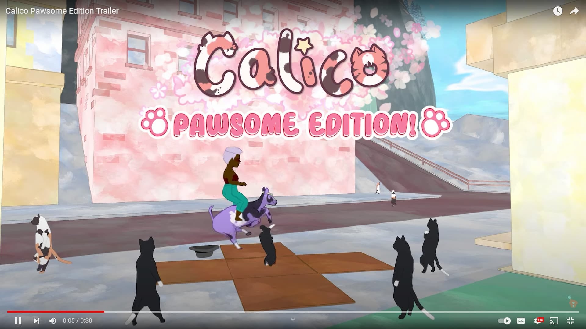 Calico: Pawsome Edition header image, with cats breakdancing 